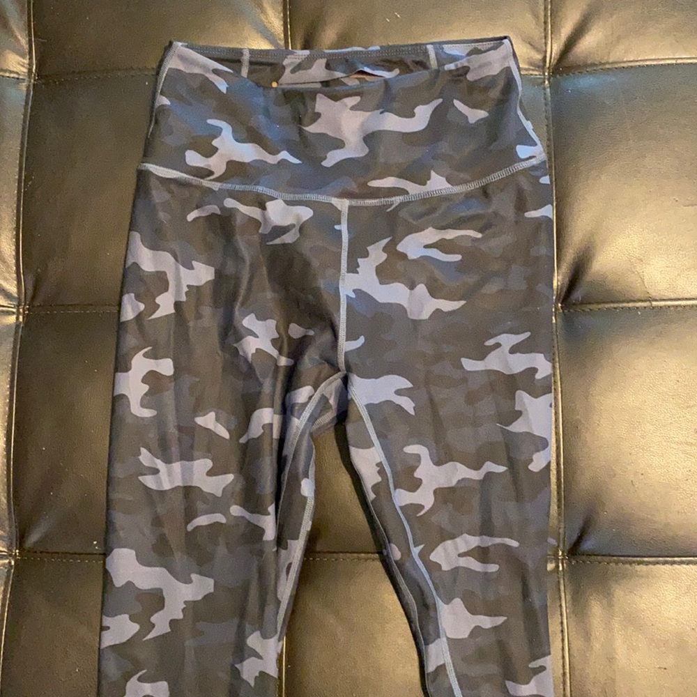 blue camo leggings